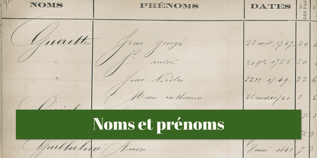 Catégorie "noms et prénoms"